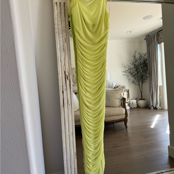 AFRM One-Shoulder Dress in Lime - Picture 8 of 11
